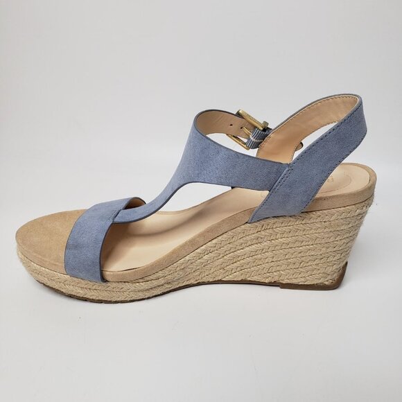 NWT Kenneth Cole Women’s Ortholite T-Strap Wedge Sandals Light Blue Size 10 - Picture 4 of 9